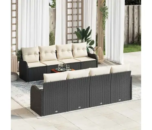 Aia Diivanikomplekt 9 Pcs Must Ja Kreem Polürotang