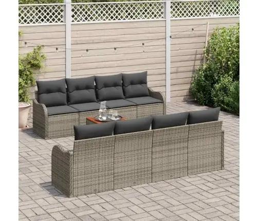 Dārza Dīvānu Komplekts Pelēks 9 Pcs Pelēka Lieli Vidaxl