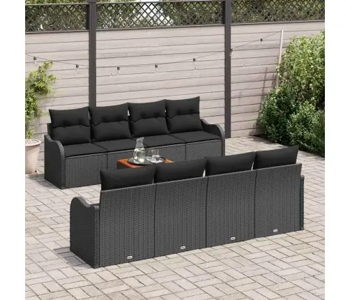 Aia Diivanikomplekt Ladustamisega 9 Pcs Must Polürotang