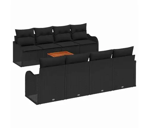 Aia Diivanikomplekt Ladustamisega 9 Pcs Must Polürotang