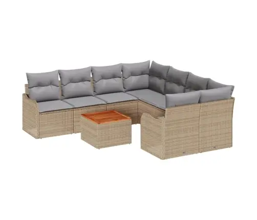 Dārza Dīvānu Komplekts 9 Pcs Bežs, Gaiši Pelēks Liels Vidaxl