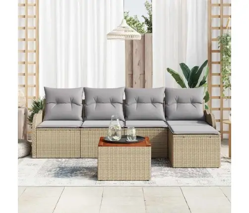 Dārza Dīvānu Komplekts 6 Pcs Bežs, Gaiši Pelēks Liels Vidaxl