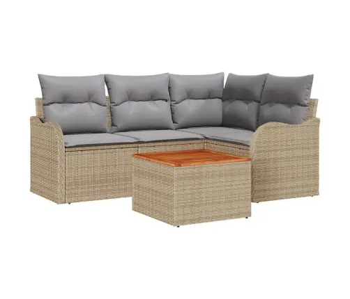 Dārza Dīvānu Komplekts 5 Pcs Bēša Un Gaiši Pelēka Vidaxl