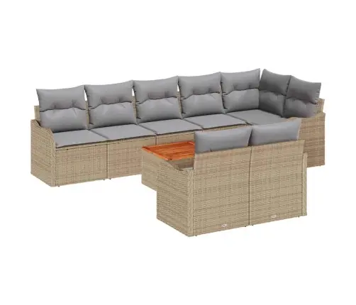 Dārza Dīvānu Komplekts 9 Pcs Bēša Un Gaiši Pelēka Vidaxl