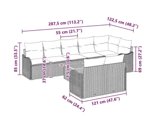 Aia Diivanikomplekt 9 Pcs Beež Ja Valge
