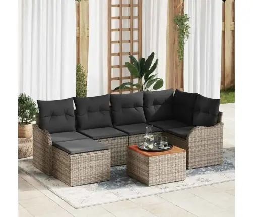 Sodo Sofų Rinkinys 7 Pcs Pilka