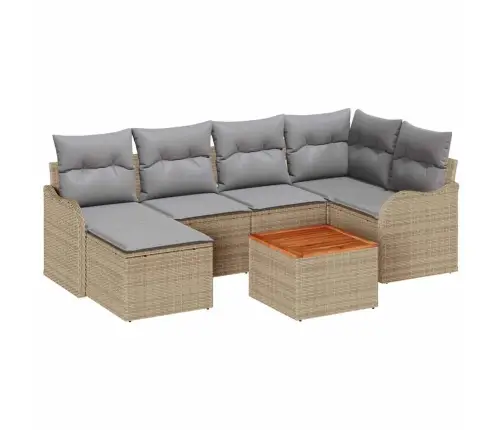 Dārza Dīvānu Komplekts 7 Pcs Bežs, Gaiši Pelēks Liels Vidaxl