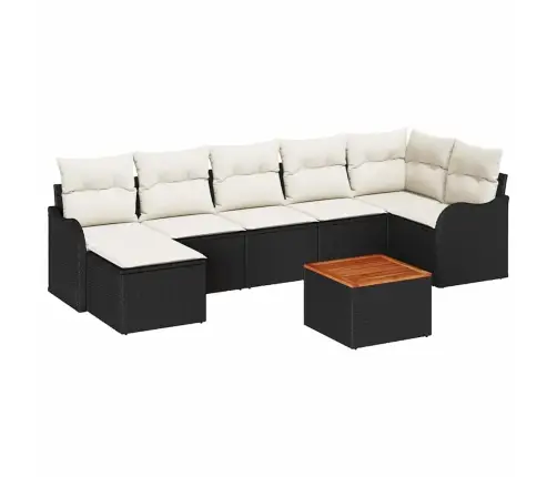 Dārza Dīvānu Komplekts 8 Pcs Melns, Balts Vidaxl