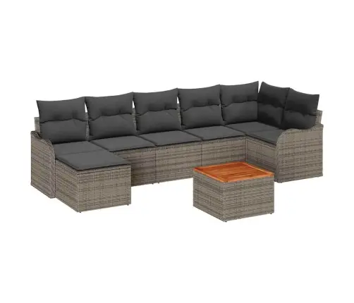 Dārza Dīvānu Komplekts 8 Pcs Pelēka Vidaxl