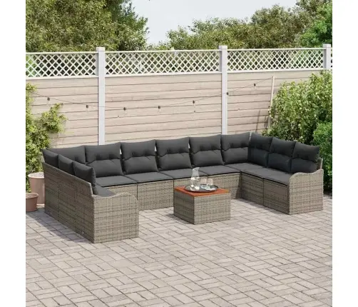 Dārza Dīvānu Komplekts 11 Pcs Pelēka Liels Vidaxl