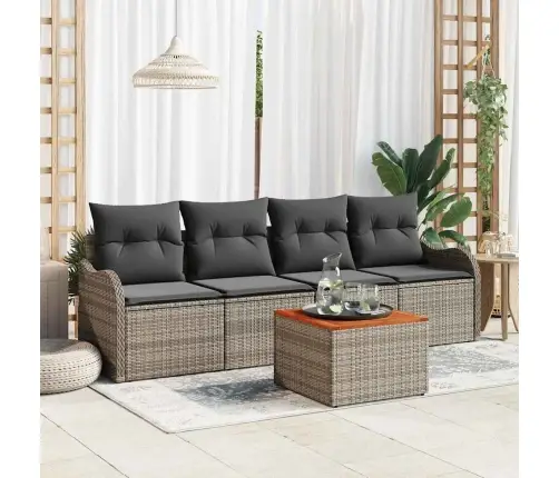 Dārza Dīvānu Komplekts 5 Pcs Pelēka Vidaxl