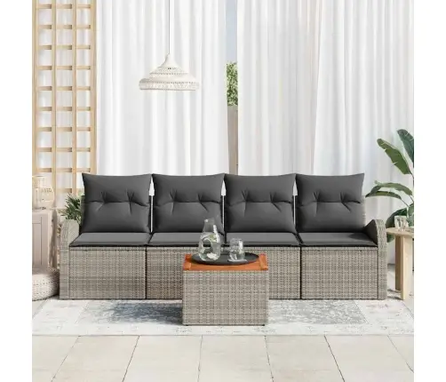 Dārza Dīvānu Komplekts 5 Pcs Pelēka Vidaxl