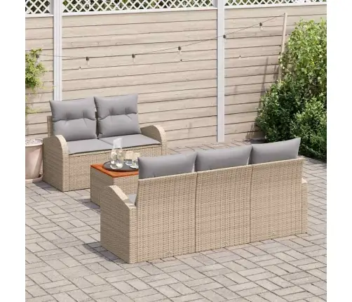 Dārza Dīvānu Komplekts 6 Pcs Bežs, Gaiši Pelēks Vidējs Vidaxl