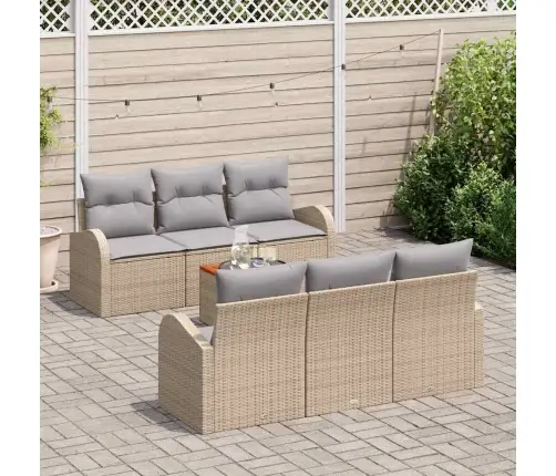 Dārza Dīvānu Komplekts 7 Pcs Bežs, Gaiši Pelēks Vidējs Vidaxl