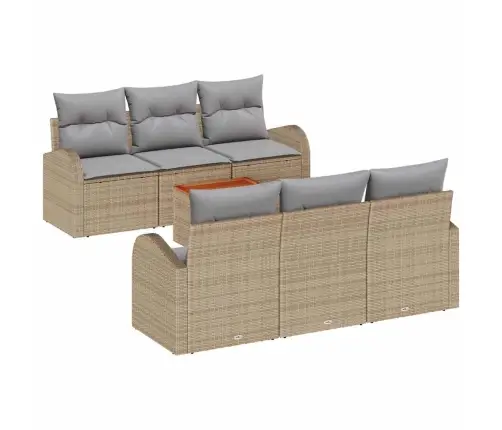 Dārza Dīvānu Komplekts 7 Pcs Bežs, Gaiši Pelēks Vidējs Vidaxl