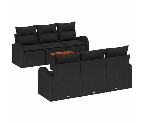 Aia Diivanikomplekt Ladustamisega 7 Pcs Must Polürotang