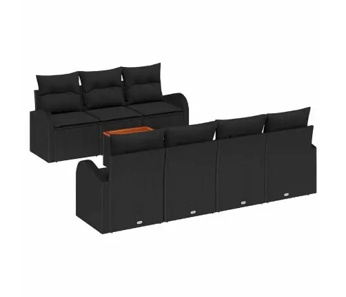 Dārza Dīvānu Komplekts 8 Pcs Melna Liels Rota, Audums Vidaxl Dārza Dīvānu Komplekts 8 Pcs Melna Liels Rota, Audums Vidaxl