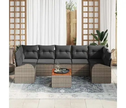 Dārza Dīvānu Komplekts 8 Pcs Pelēka Liels Vidaxl