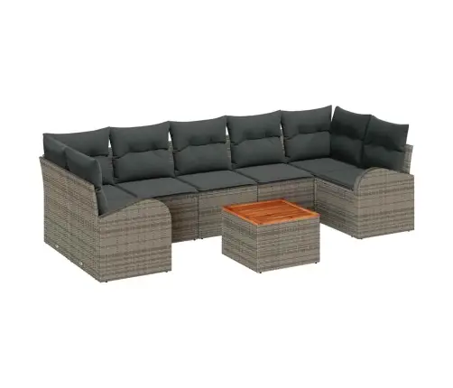 Dārza Dīvānu Komplekts 8 Pcs Pelēka Liels Vidaxl