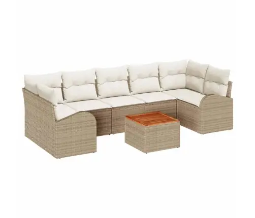 Dārza Dīvānu Komplekts 8 Pcs Bēšs Un Balts Vidaxl