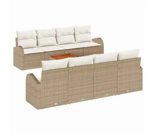 Dārza Dīvānu Komplekts 9 Pcs Bežs, Balts Lieli Vidaxl