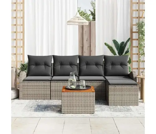 Dārza Dīvānu Komplekts 6 Pcs Pelēka Vidējs Vidaxl