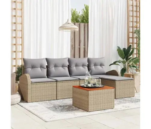 Dārza Dīvānu Komplekts 6 Pcs Bežs, Gaiši Pelēks Vidaxl