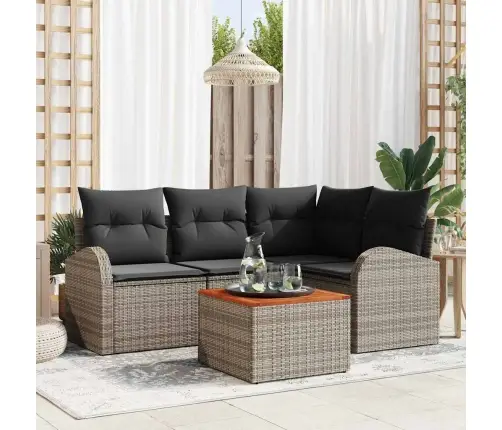 Dārza Dīvānu Komplekts 5 Pcs Pelēka Vidaxl