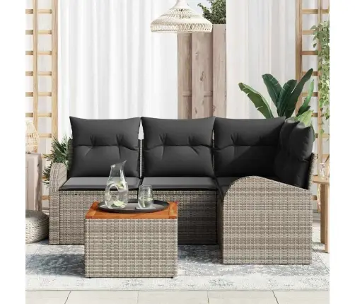 Dārza Dīvānu Komplekts 5 Pcs Pelēka Vidaxl