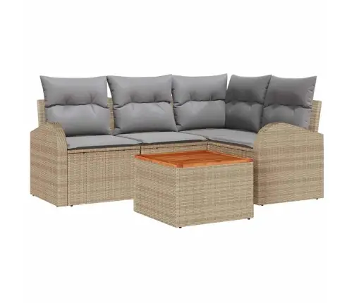 Aia Diivanikomplekt 5 Pcs Beež Ja Heledhall Polürotang