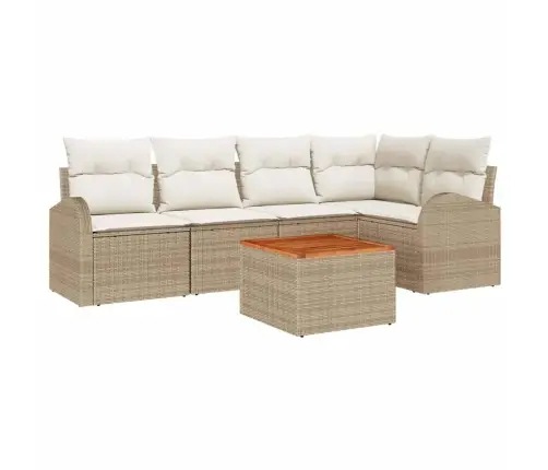 Dārza Dīvānu Komplekts 6 Pcs Bežs, Balts Liels Vidaxl