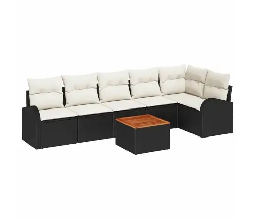 Dārza Dīvānu Komplekts 7 Pcs Melns, Balts Liels Vidaxl Dārza Dīvānu Komplekts 7 Pcs Melns, Balts Liels Vidaxl