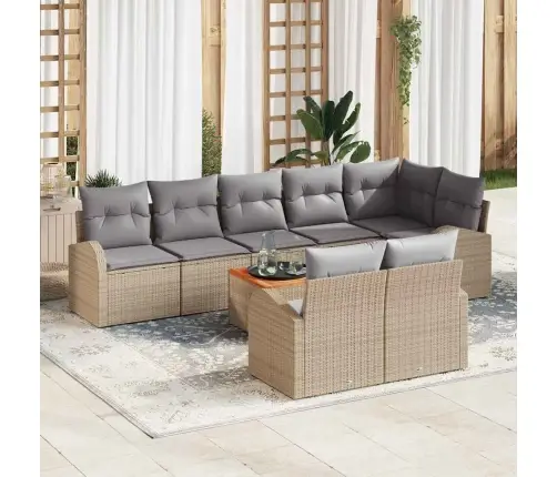 Dārza Dīvānu Komplekts 9 Pcs Bēša Un Gaiši Pelēka Vidaxl