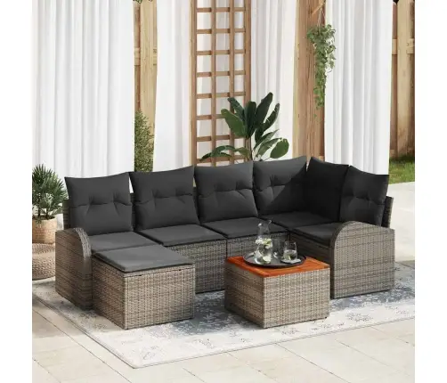 Sodo Sofų Rinkinys 7 Pcs Pilka