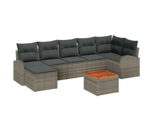 Dārza Dīvānu Komplekts 8 Pcs Pelēka Vidaxl