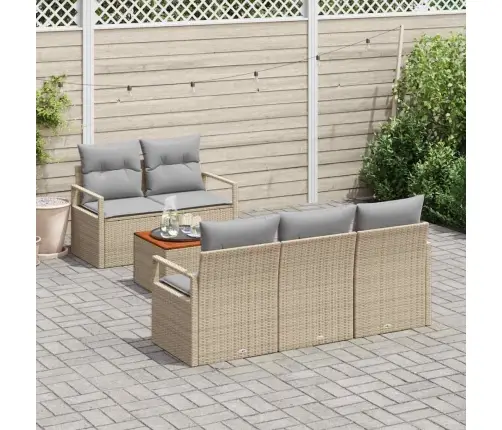 Dārza Dīvānu Komplekts 6 Pcs Bežs, Gaiši Pelēks Vidējs Vidaxl