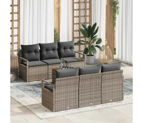 Dārza Dīvānu Komplekts Pelēks 7 Pcs Pelēka Liels Vidaxl