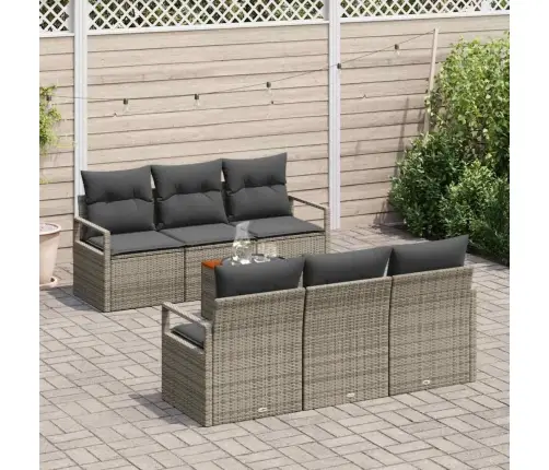 Dārza Dīvānu Komplekts Pelēks 7 Pcs Pelēka Liels Vidaxl