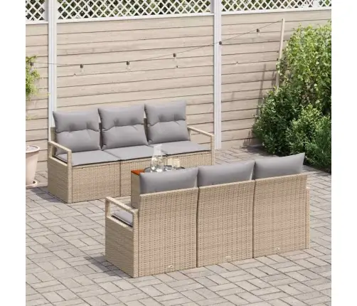 Dārza Dīvāna Komplekts 7 Pcs Beige, Gaiši Pelēks Liels Vidaxl