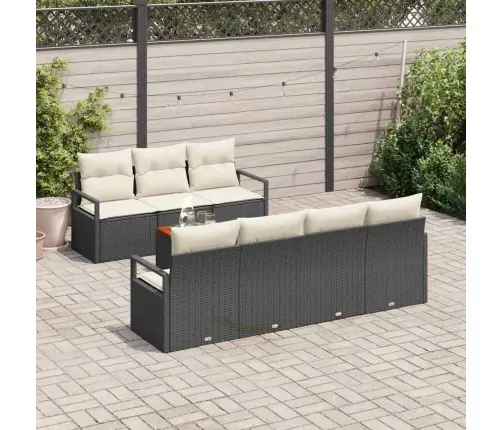 Dārza Dīvānu Komplekts 8 Pcs Melns, Balts 55 X 55 X 37 Cm Vidaxl