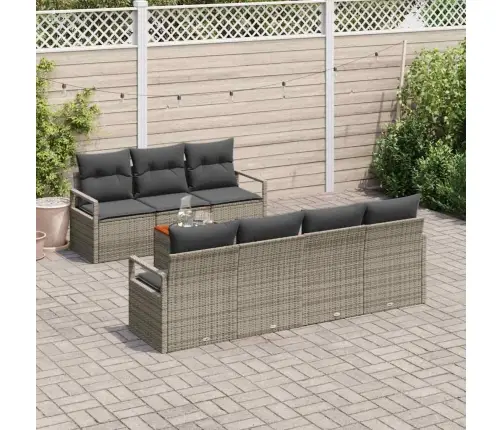 Dārza Dīvānu Komplekts 8 Pcs Pelēka Liels Vidaxl