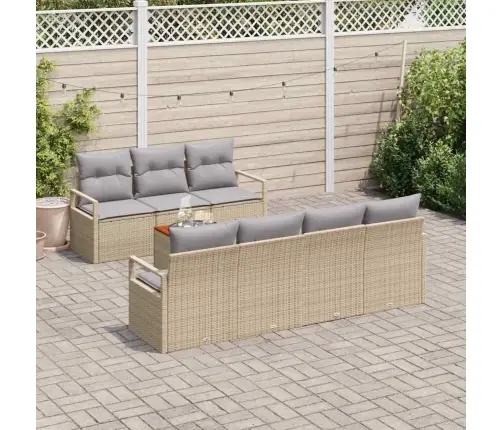 Aia Diivanikomplekt 8 Pcs Beež Ja Heledhall Polürotang