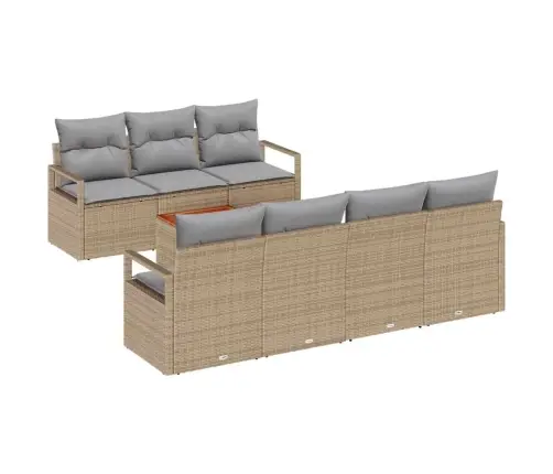 Aia Diivanikomplekt 8 Pcs Beež Ja Heledhall Polürotang