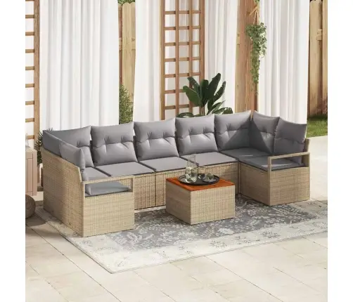 Dārza Dīvānu Komplekts 8 Pcs Beige, Gaiši Pelēks Vidaxl