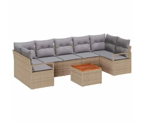 Dārza Dīvānu Komplekts 8 Pcs Beige, Gaiši Pelēks Vidaxl
