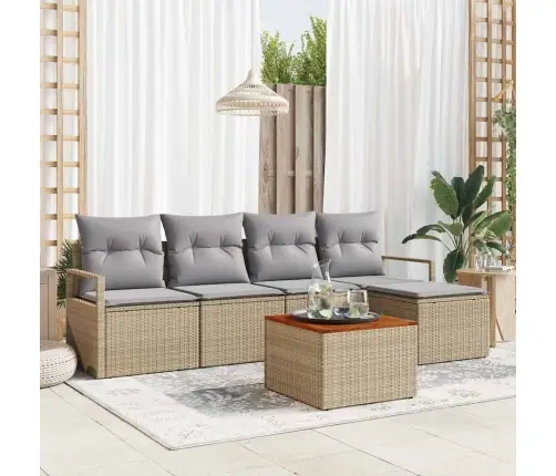 Dārza Dīvānu Komplekts 6 Pcs Beige, Gaiši Pelēks Liels Vidaxl