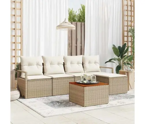 Dārza Dīvānu Komplekts 6 Pcs Bežs, Balts Liels Vidaxl