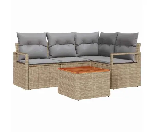 Aia Diivanikomplekt 5 Pcs Beež Ja Heledhall Polürotang