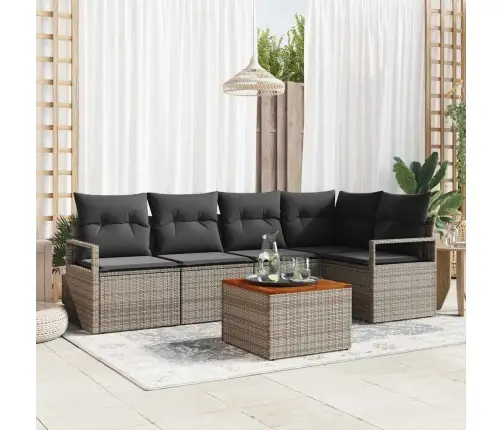 Dārza Dīvānu Komplekts 6 Pcs Pelēka Liels Vidaxl