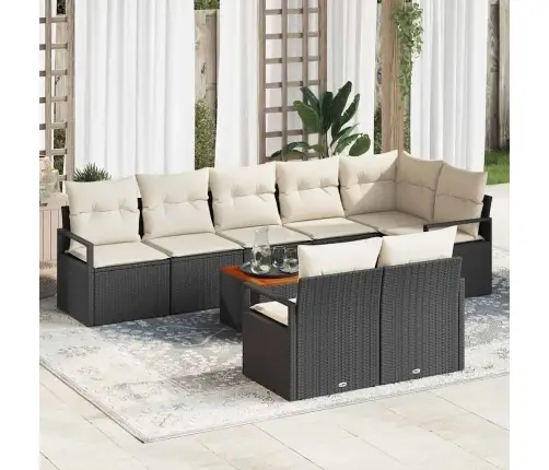 Aia Diivanikomplekt 9 Pcs Must Ja Kreem Polürotang